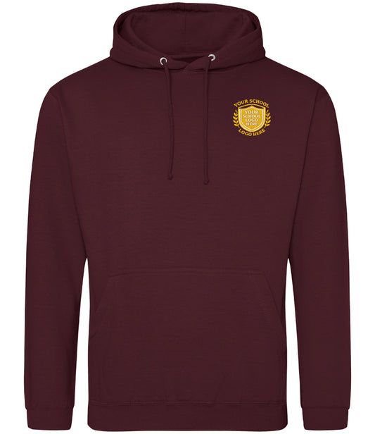 Burgundy Hoodie - Left Chest Embroidered