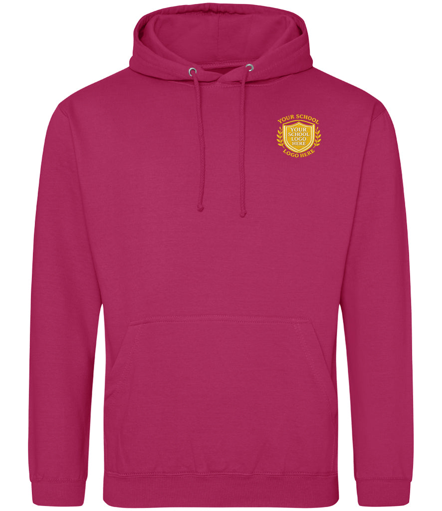 Hot Pink Hoodie - Left Chest Embroidered
