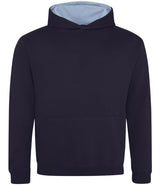 New French Navy/Sky Blue Children's Varsity Hoodie - Back and Left Chest Print
