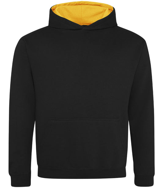 Jet Black/Gold Children's Varsity Hoodie - Left Chest Embroidered