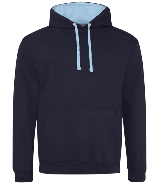 New French Navy/Sky Blue Varsity Hoodie - Back and Left Chest Print