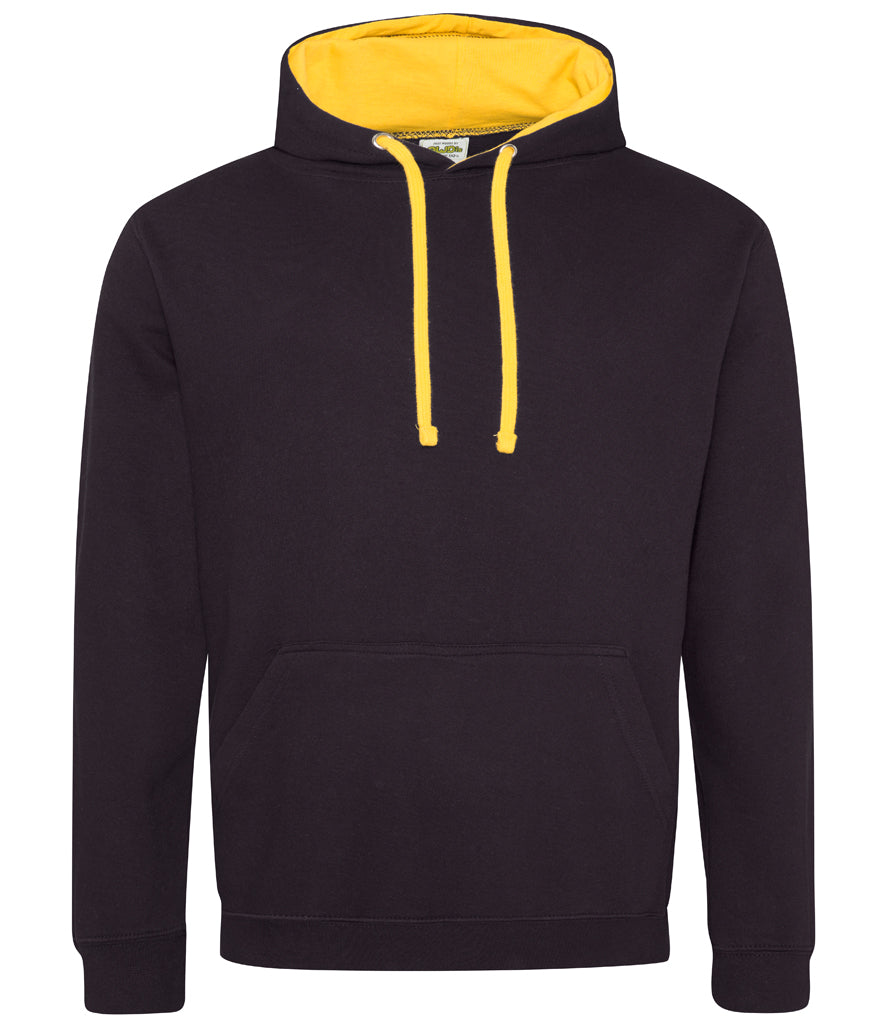 Jet Black/Gold Varsity Hoodie - Left Chest Embroidered