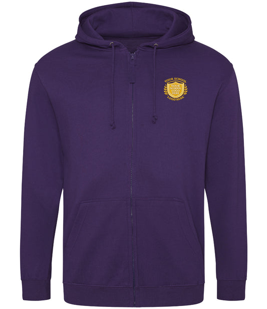 Purple Zip-Up Hoodie - Left Chest Embroidered (Talbot School)