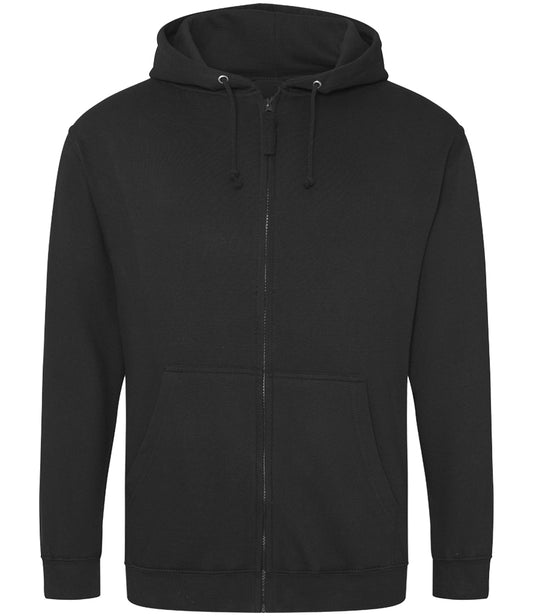 Black Zip-Up Hoodie - Left Chest Embroidered