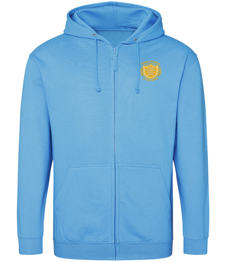 Hawaiian Blue Zip-Up Hoodie - Left Chest Embroidered