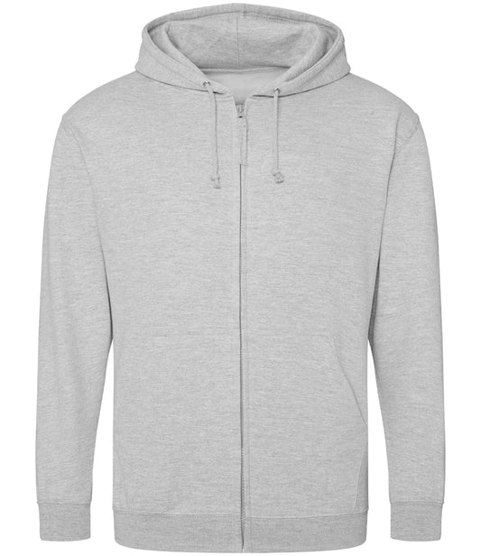 Heather Grey Zip-Up Hoodie - Left Chest Embroidered