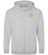 Heather Grey Zip-Up Hoodie - Left Chest Embroidered
