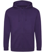 Purple Zip-Up Hoodie - Left Chest Embroidered
