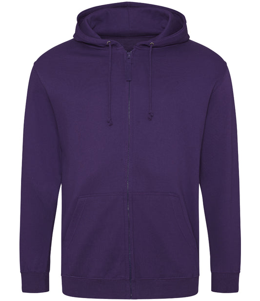 Purple Zip-Up Hoodie - Left Chest Embroidered