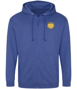 Royal Blue Zip-Up Hoodie - Left Chest Embroidered
