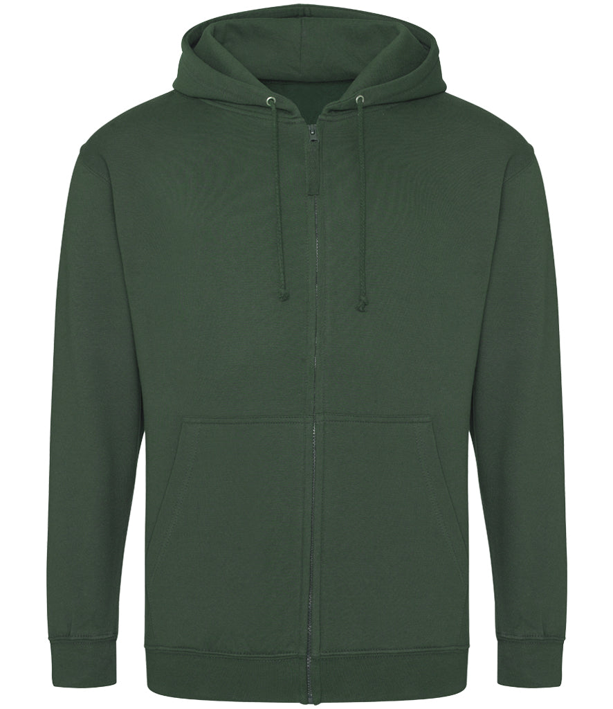 Bottle Green Zip-Up Hoodie - Left Chest Embroidered