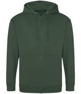 Bottle Green Zip-Up Hoodie - Left Chest Embroidered
