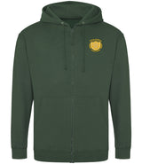 Bottle Green Zip-Up Hoodie - Left Chest Embroidered
