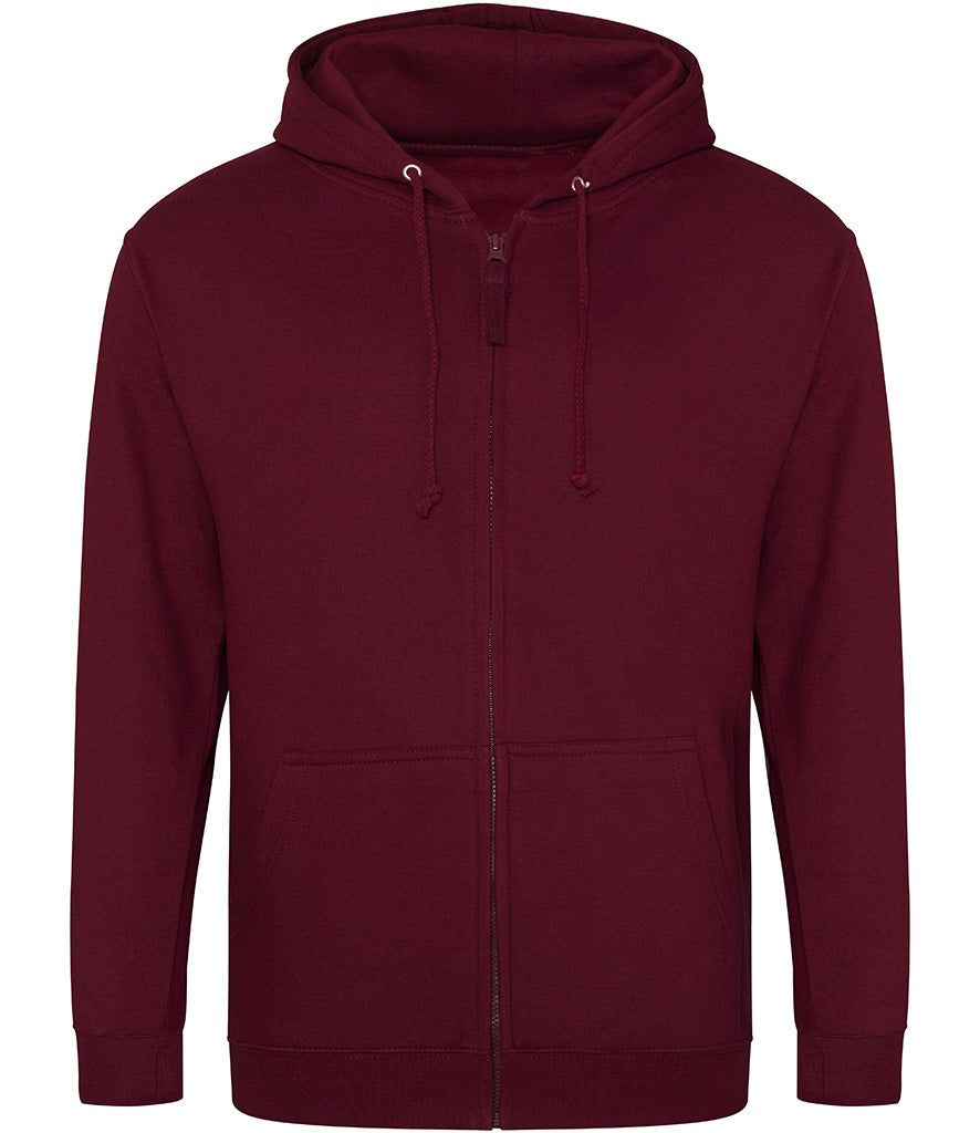 Burgundy Zip-Up Hoodie - Left Chest Embroidered