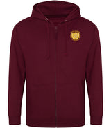 Burgundy Zip-Up Hoodie - Left Chest Embroidered

