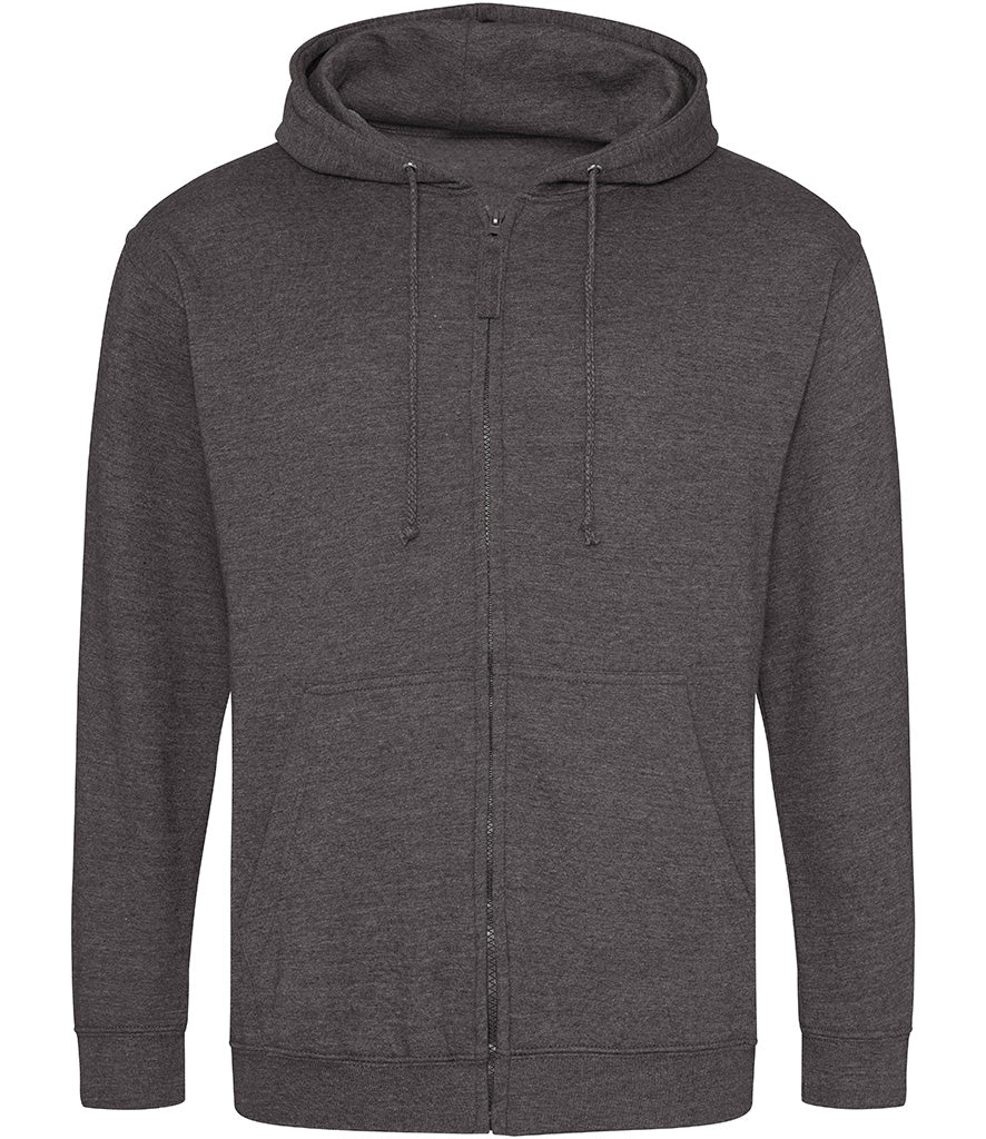 Charcoal Grey Zip-Up Hoodie - Left Chest Embroidered