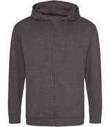 Charcoal Grey Zip-Up Hoodie - Left Chest Embroidered
