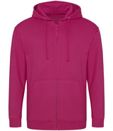 Hot Pink Zip-Up Hoodie - Left Chest Embroidered
