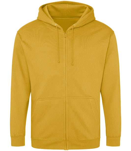Mustard Zip-Up Hoodie - Left Chest Embroidered