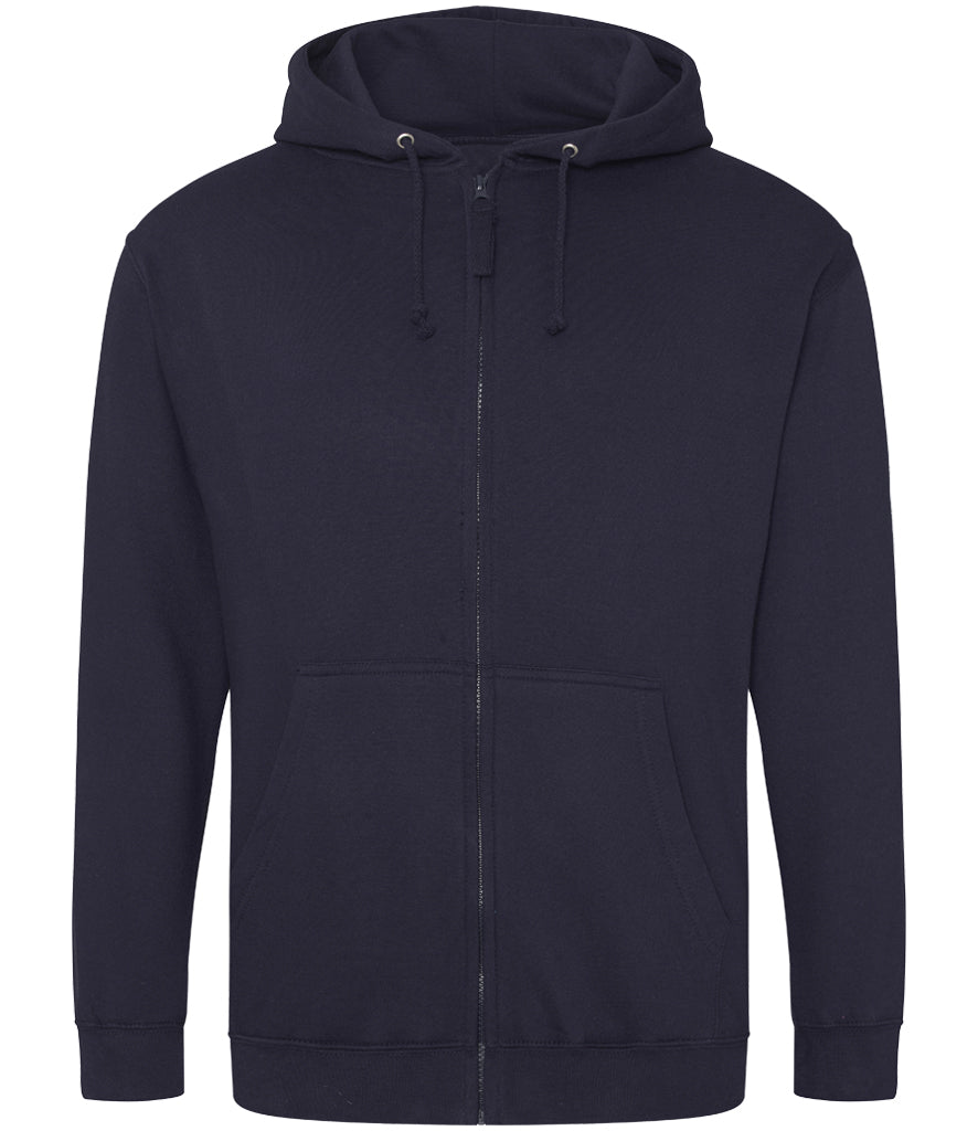 New French Navy Zip-Up Hoodie - Left Chest Embroidered