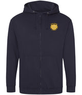 Oxford Navy Zip-Up Hoodie - Back and Left Chest Print
