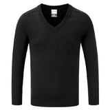 Black Cotton Blend Knitted Sweater - Left Chest Embroidered
