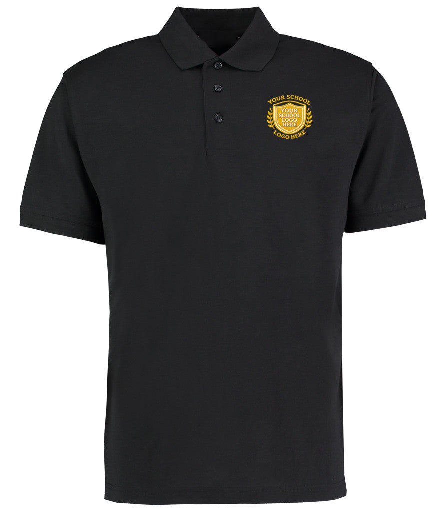 Black Poly/Cotton Piqué Polo Shirt - Left Chest Embroidered
