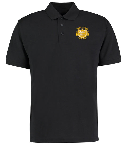 Black Poly/Cotton Piqué Polo Shirt - Left Chest Embroidered