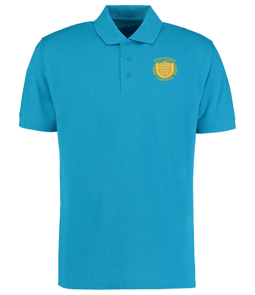 Turquoise Poly/Cotton Piqué Polo Shirt - Left Chest Embroidered