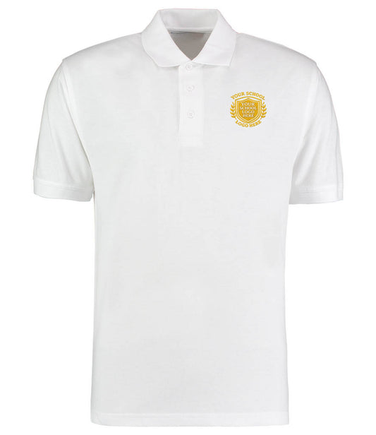 White Poly/Cotton Piqué Polo Shirt  - Left Chest Embroidered