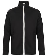 Black/White Full Zip Tracksuit Top - Left Chest Embroidered
