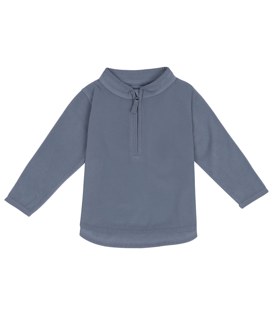 Stone Blue Toddler Half Zip Lightweight Fleece - Left Chest Embroidered