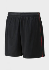 Black/Scarlet Piped Football Shorts
