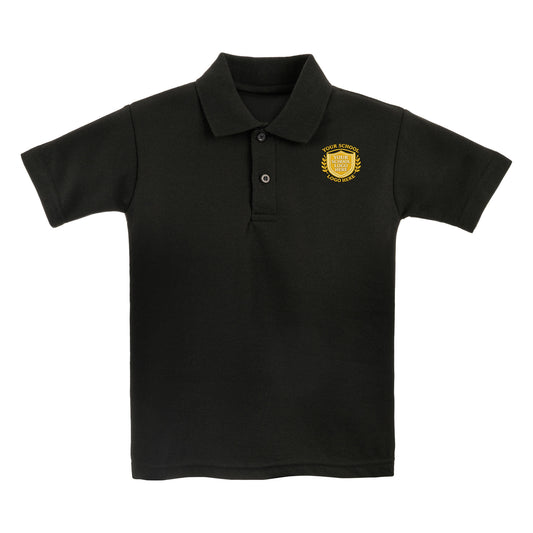 Black Polo Shirt - Back and Left Chest Print