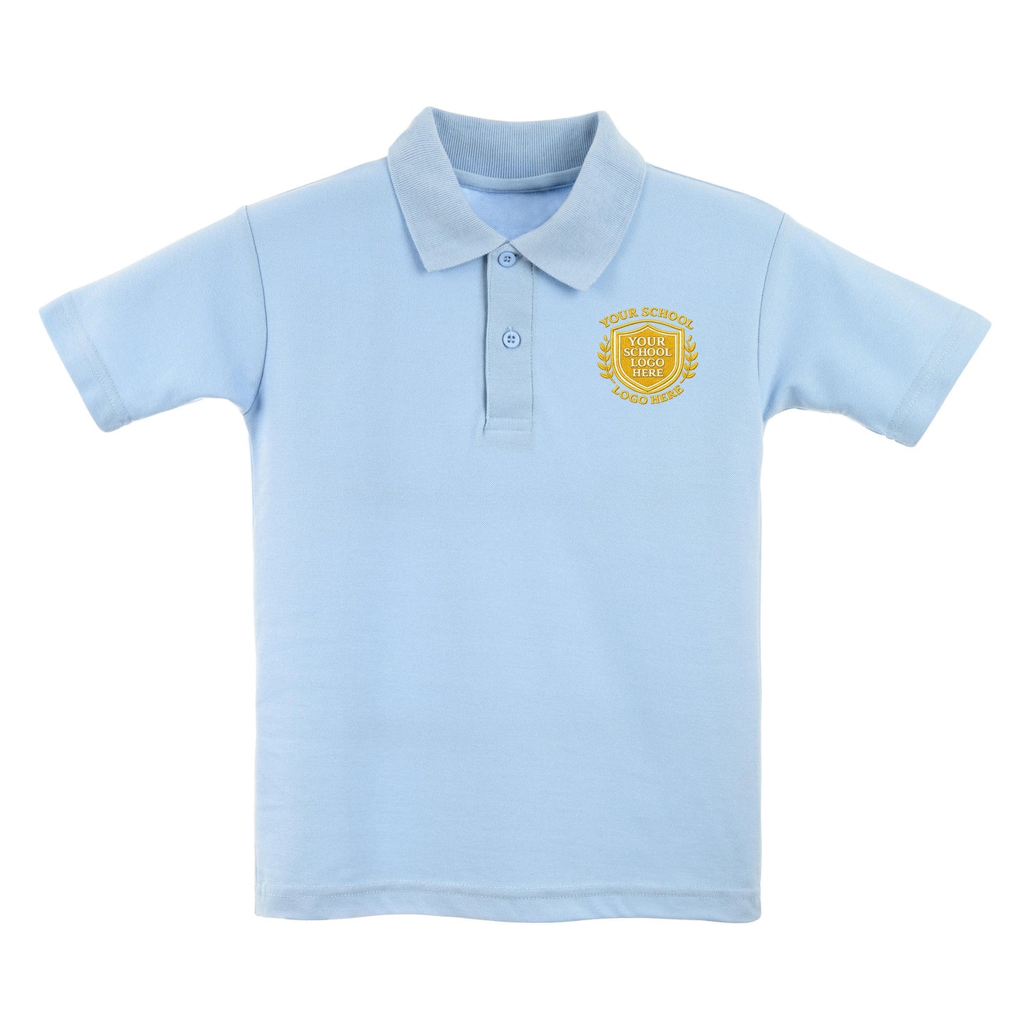 Sky Blue Polo Shirt - Left Chest Embroidered