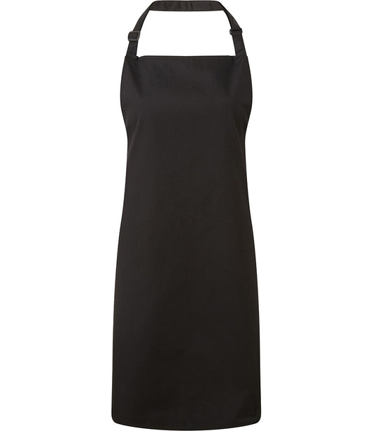 Black Colour Bib Apron - Left Chest Embroidered