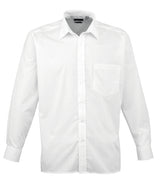 White Long Sleeve Poplin Shirt - Left Chest Embroidered (Staffwear)
