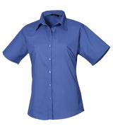 Royal Blue Ladies Short Sleeve Blouse - Left Chest Embroidered (Staffwear)
