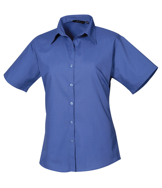 Royal Blue Ladies Short Sleeve Blouse