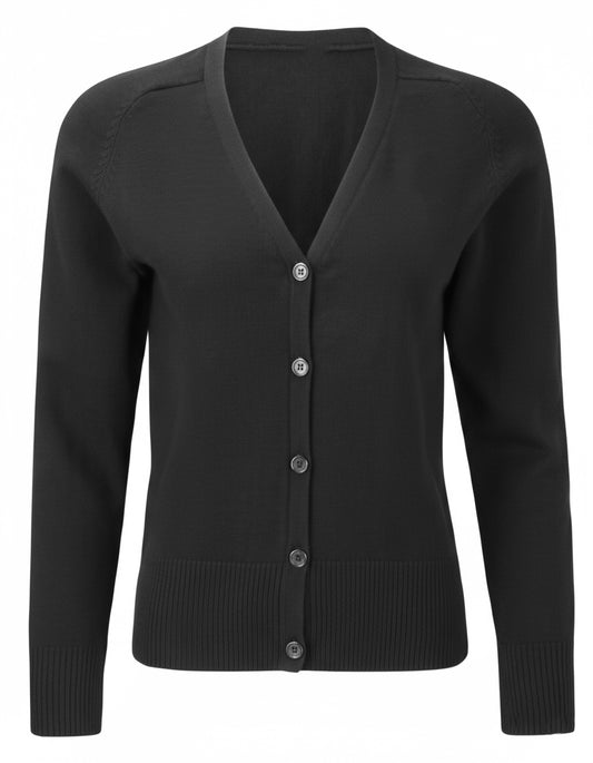 Black Girls' 100% Cotton Knitted Cardigan - Left Chest Embroidered
