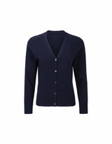 Navy Girls' 100% Cotton Knitted Cardigan - Left Chest Embroidered
