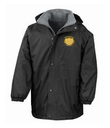 Black/Grey STAFF Waterproof Fleece-Lined Coat - Left Chest Embroidered
