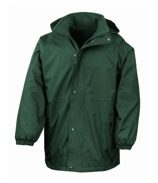 Bottle Green Waterproof Fleece-Lined Coat - Left Chest Embroidered