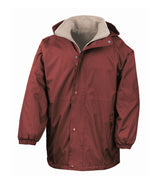Burgundy/Camel Waterproof Fleece-Lined Coat - Left Chest Embroidered
