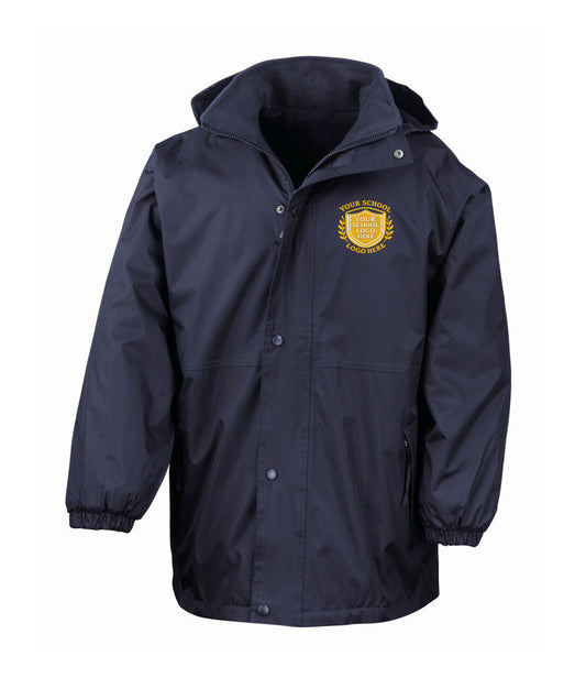 Navy Adult Waterproof Coat - Left Chest Embroidered