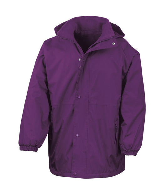 Purple Waterproof Fleece-Lined Coat - Left Chest Embroidered
