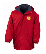 Red/Navy Waterproof Fleece-Lined Coat - Left Chest Embroidered
