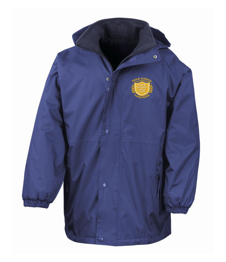 Royal/Navy Waterproof Fleece-Lined Coat - Left Chest Embroidered