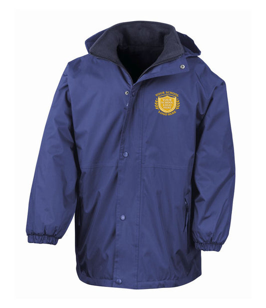 Royal/Navy Waterproof Fleece-Lined Coat - Left Chest Embroidered