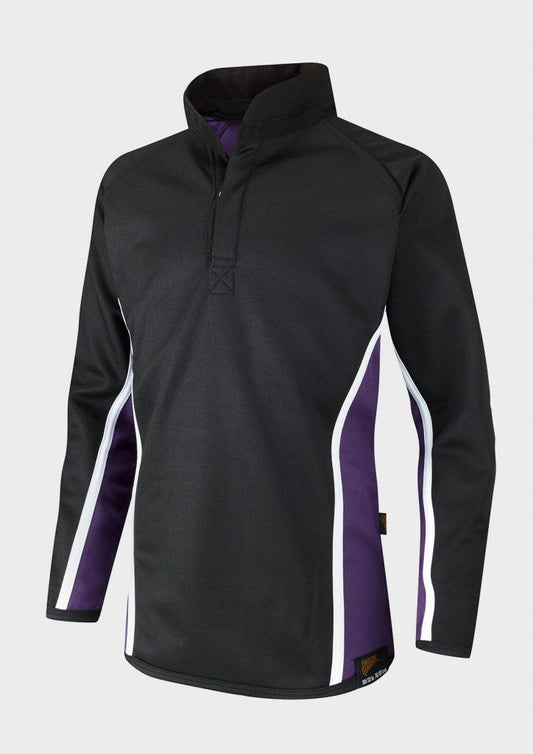 Black/Purple/White Fully Reversible Sports Top - Left Chest Embroidered